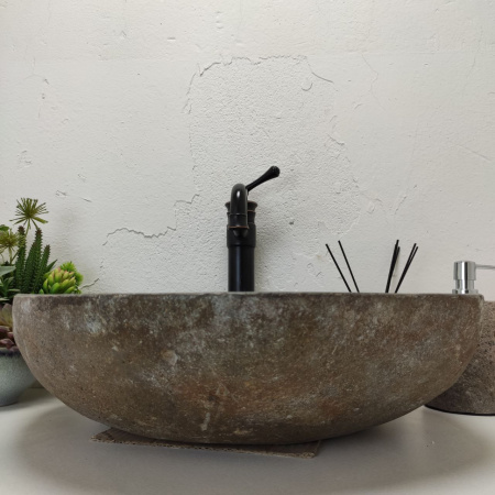 Накладная раковина из речного камня RS01520 (51*45*15) 50E фото