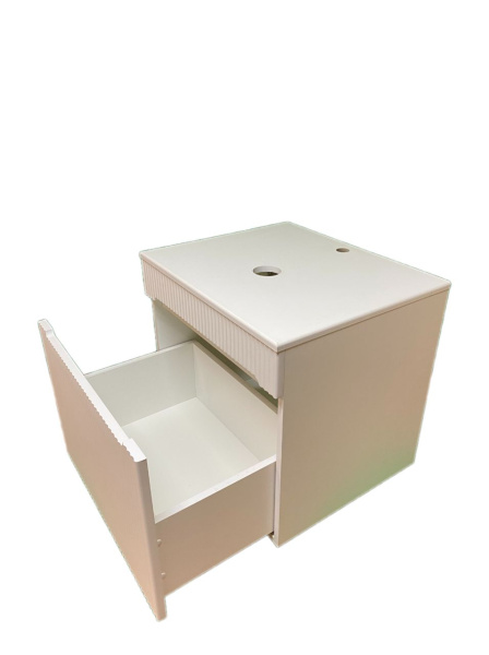 Тумба под раковину Sintesi Style STL.W7025 столешница белая / белая матовая фото