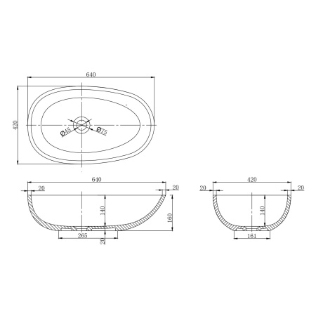 Накладная раковина Montebianco Tuscany 620 12002 64x42 фото