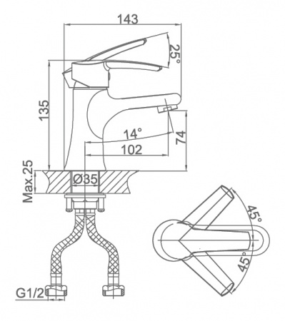 Смеситель для раковины D&K Valerius Rhein DA1362141 фото