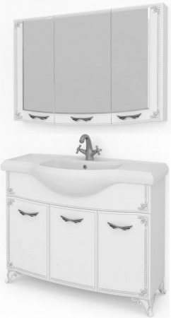 Зеркало-шкаф Kaksa Классик-Д 004110 105 см серебро фото