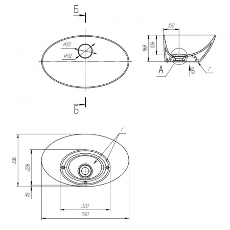 Мебельная раковина OWL 1975 Dreja Триумф 641266 58x33 фото