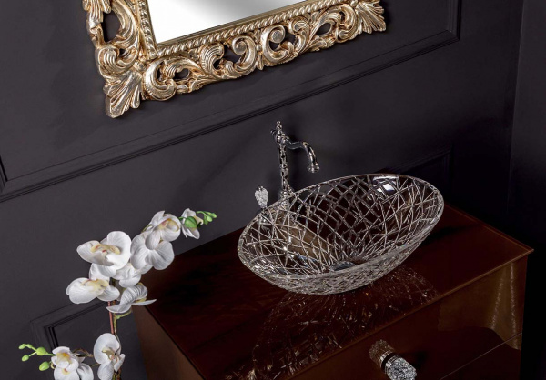 Хрустальная накладная раковина Boheme 813 фото