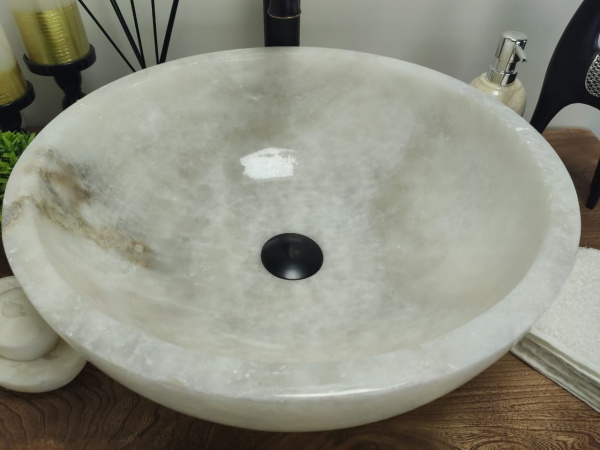 Накладная раковина из оникса Indo Bowl white Medium TinLip BO-00510/1 фото