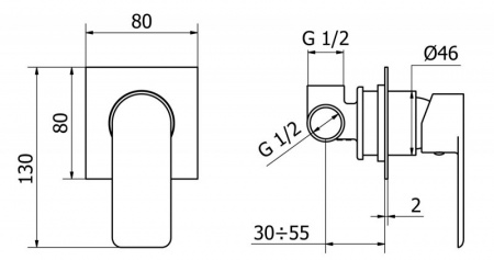 Смеситель для душа Cezares Furore FURORE-DIM-01-Cr фото