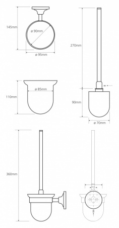 Ершик для унитаза Bemeta Retro 144113017 фото
