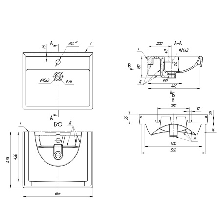 Раковина OWL 1975 Дрея Q 60 191638 фото