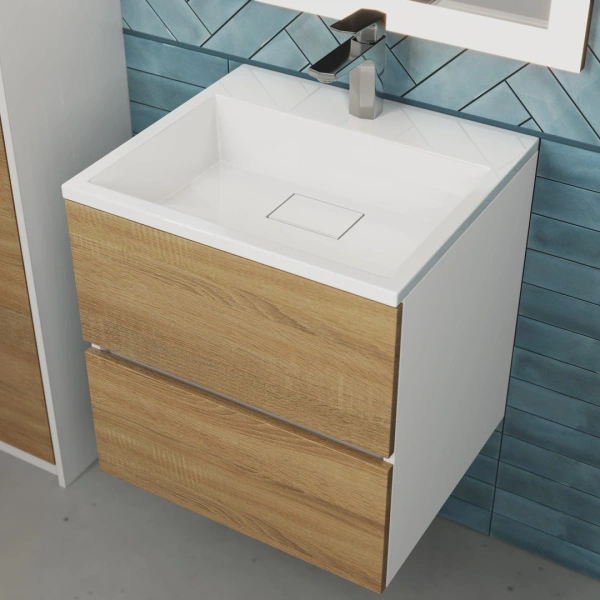 Тумба под раковину Uperwood Barsa 50 2937205250 белая/дуб сонома фото