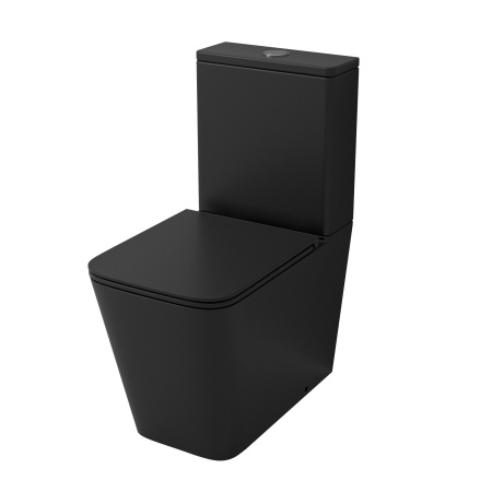 Унитаз напольный Grossman Tornado GR-4418BMSQ черный матовый, с сиденьем фото