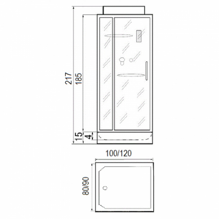 Душевая кабина River Tana 100/80 фото