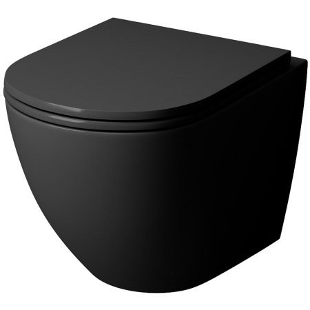 Подвесной унитаз Grossman GR-4457BMS с сиденьем, черный матовый фото