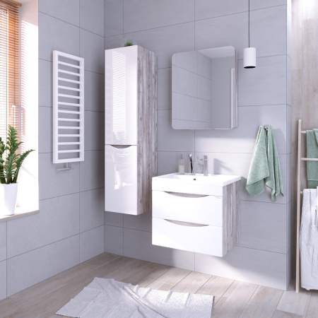 Тумба под раковину Grossman Талис-60 106010 бетон пайн/белый глянец фото