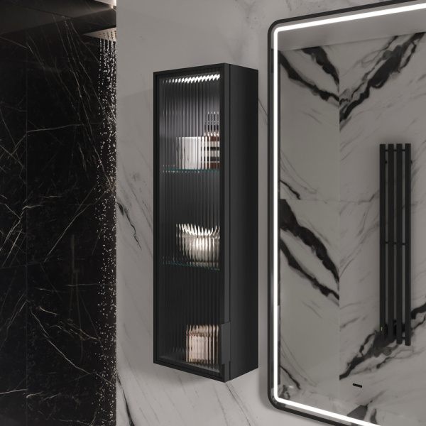 Шкаф подвесной со стеклом EQUIL Stoune sSTOUNE25.1D.R/L-35 дуб черный фото