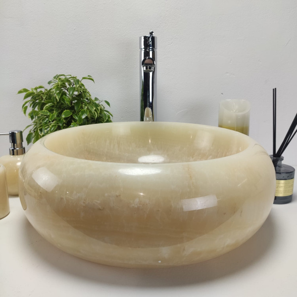 Накладная раковина из оникса Donut Yellow Medium DO-00952 (45*45*15) фото