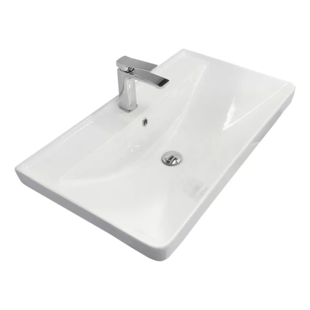 Тумба с раковиной Comforty Енисей-80П2 00-00021339CF белый глянец фото