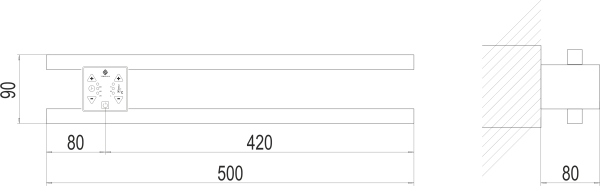 Полотенцесушитель электрический Terminus Полка П2 ПРОФ 500х90 4630080266025 фото
