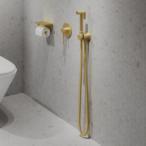 Гигиенический душ со смесителем Timo Saona 2389/17SM Золото матовое фото