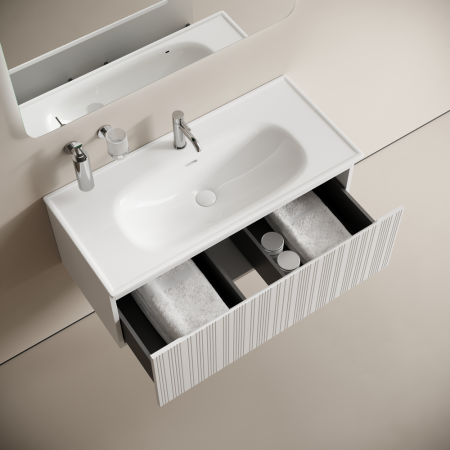 Тумба под раковину Sancos Code CD100W белая фото