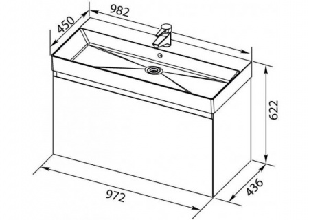 Тумба с раковиной Aquanet Нью-Йорк 100 00213937 фото