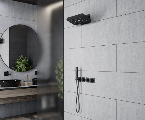 Душевая система встроенная с термостатом Timo Petruma SX-5249/03SM черная матовая фото
