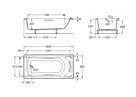 Акриловая ванна Roca BeCool ZRU9302782 180х80 фото