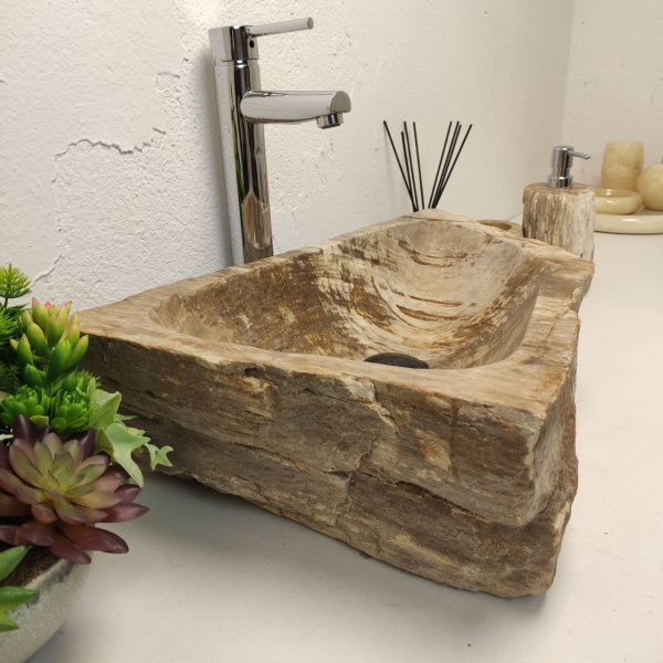 Накладная раковина из окаменелого дерева Fossil Basin OD-01243 (58*36*15) фото