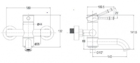 Смеситель для ванны с душем Kaiser Milos 51022-1Br фото