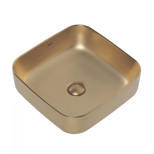 Накладная раковина Abber Rechteck AC2211MMG 38x38 золотая матовая фото