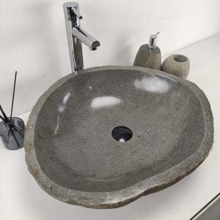 Накладная раковина из речного камня RS0970 (54*47*16) фото