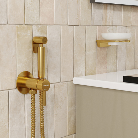 Гигиенический душ со смесителем WasserKRAFT A70838 матовое золото фото