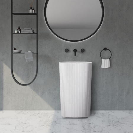 Напольная раковина Abber Stein AS2502-H 55x36 белая матовая фото