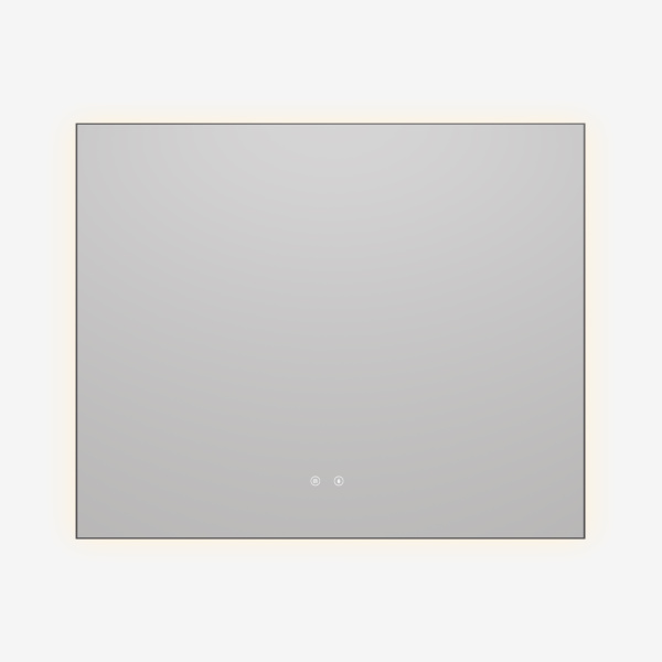 Зеркало с подсветкой в алюминиевой раме Vincea VLM-4F100GM-2 100x80 с сенсорным выключателем и функцией антизапотевания, вороненая сталь фото