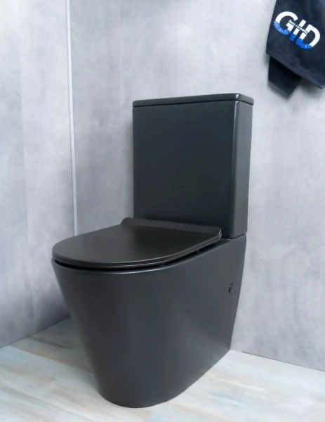 Унитаз напольный с бачком Gid Tr2179BM черный матовый фото