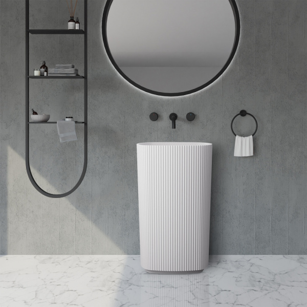 Напольная раковина Abber Stein AS2502-H 55x36 белая матовая фото