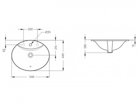Раковина встраиваемая Ideal Standard Ocean W306301 54 см фото