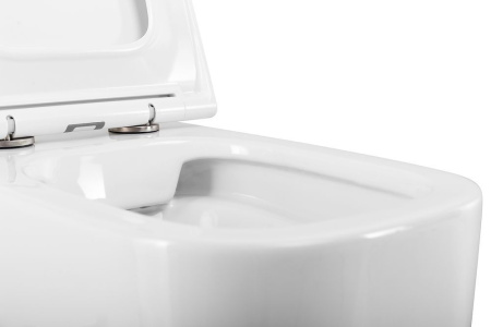 Унитаз подвесной безободковый Art&Max Monza AM232CHR/SC с сиденьем фото