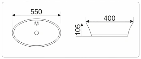 Накладная раковина GID 9436 55х40 фото