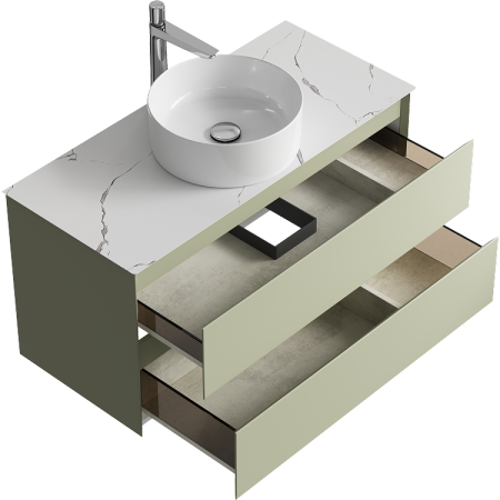 Тумба под накладную раковину Aqwella Geometria 100 GE01102SH шалфей зелёный фото