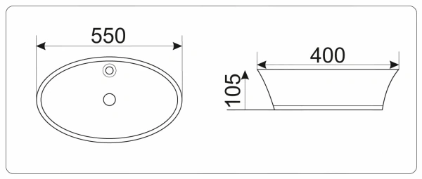 Накладная раковина GID 9436 55х40 фото