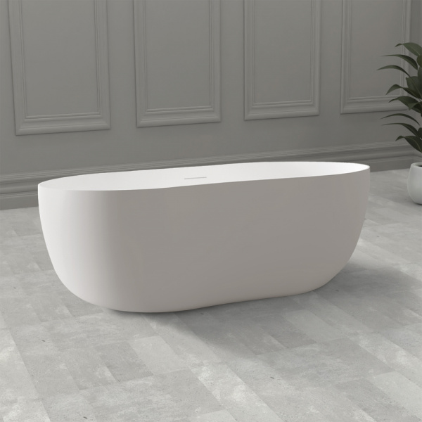 Ванна из искусственого камня Abber Stein AS9604 170x80 белая матовая фото