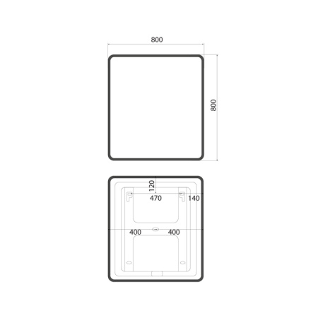 Зеркало с подсветкой и термообогревом Iddis Cloud CLX80T0i98 80x80, черное фото