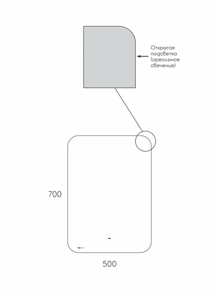 Зеркало с подсветкой, сенсорным выключателем и подогревом Uperwood Aurora ZAurora5070 50x70 фото