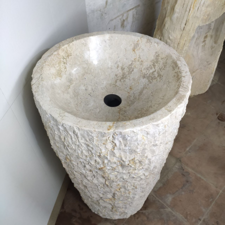 Раковина напольная из мрамора Cream MN-01496 (53*53*91) фото