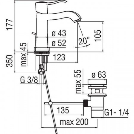 Смеситель для раковины Nobili Sofi SI98118/1CR фото