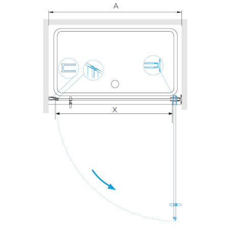 Душевая дверь RGW HO-011 прозрачная 90 см фото