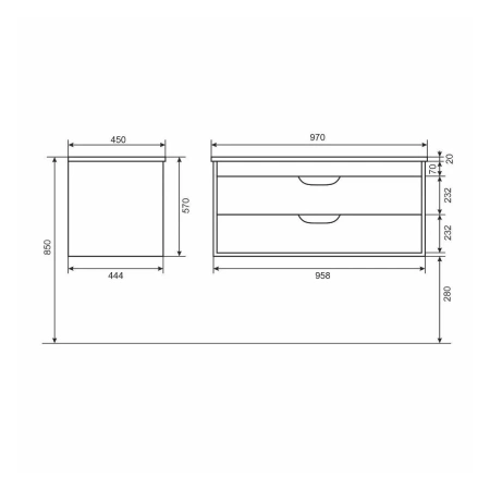 Тумба под раковину Uperwood Modul 100 2930205155 черная фото