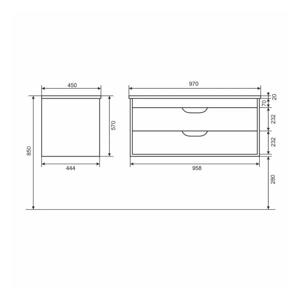 Тумба под раковину Uperwood Modul 100 2930205155 черная фото