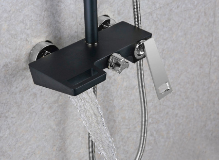 Душевая система (стойка) Artik Quadro LT919BC черный/хром фото