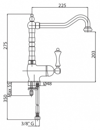 Смеситель для кухни Cezares Margot MARGOT-LLM2-02-M бронза фото