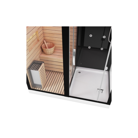Душевая кабина с сауной Cerutti SPA Albano Nero Black CT8347 180x110 фото